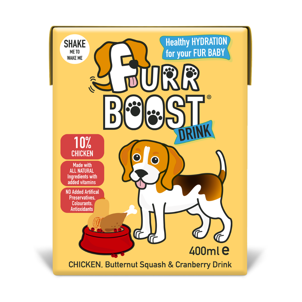Fur Boost 狗狗飲品 - 雞肉、胡桃南瓜和蔓越莓 400 毫升(盒裝)