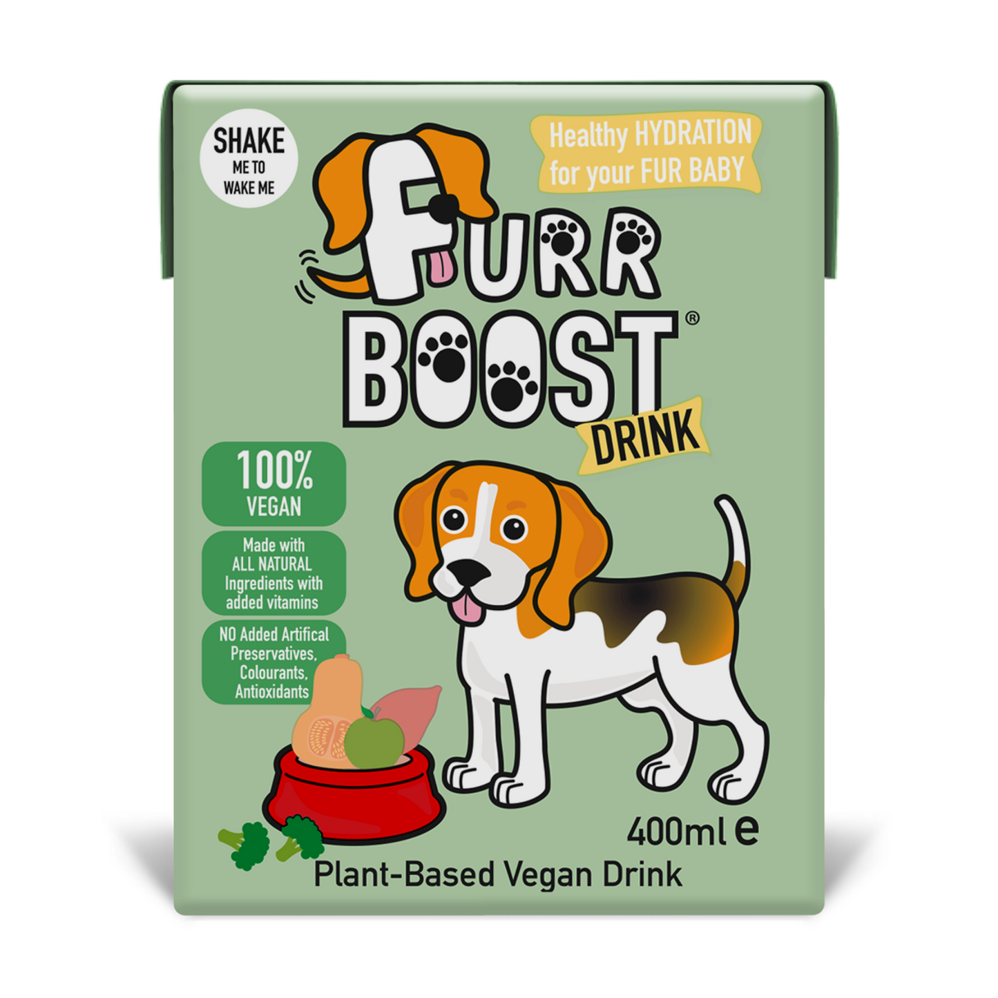 Fur Boost 狗狗飲品 - 純素(蔬菜和水果) 400 毫升(盒裝)