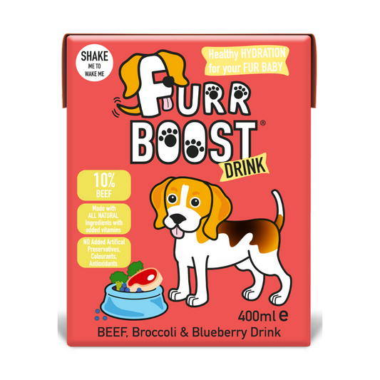 Fur Boost drink for dogs - Beef, Broccoli and Blueberry 400ml (carton)