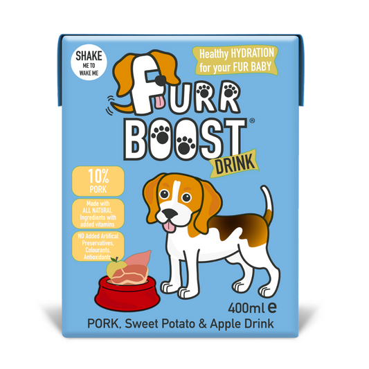 Fur Boost drink for dogs - Pork, Sweet Potato and Apple 400ml (carton)