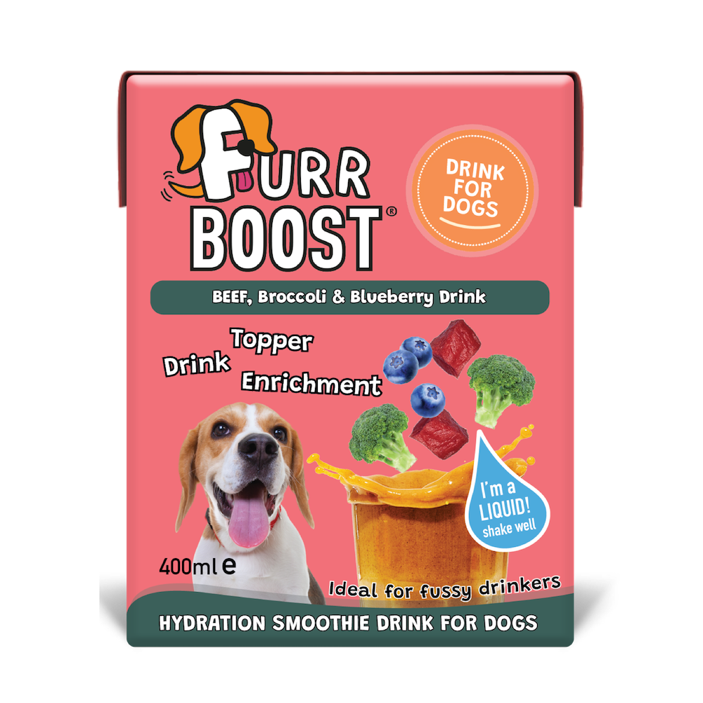 Fur Boost drink for dogs - Beef, Broccoli and Blueberry 400ml (carton)