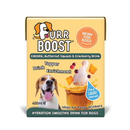 Fur Boost drink for dogs - Chicken, Butternut Squash and Cranberry 400ml (carton)