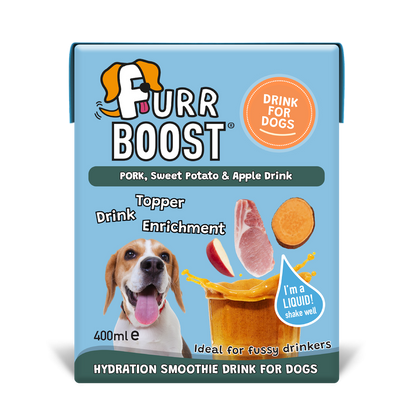 Fur Boost drink for dogs - Pork, Sweet Potato and Apple 400ml (carton)