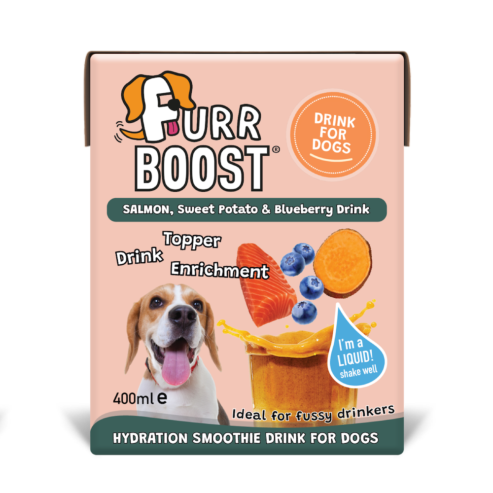Fur Boost drink for dogs - Salmon, Sweet Potato and Blueberry 400ml (carton)