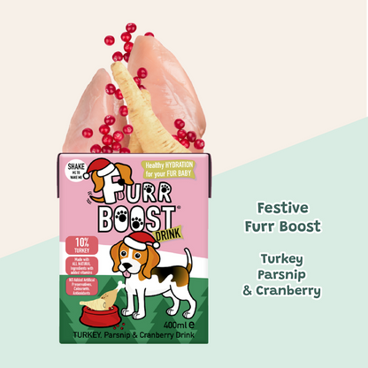 Fur Boost drink for dogs - Turkey, Parsnip & Cranberry 400ml (carton)