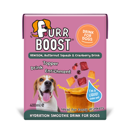 Fur Boost drink for dogs - Venison, Butternut Squash and Cranberry 400ml (carton)